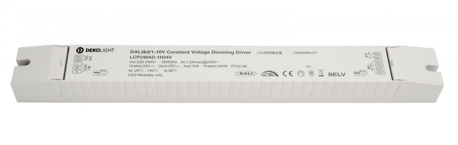 Stabilizované napětí - IMPR 862263 Deko-Light napájení (CV, DC) stmívatelné, BASIC, DIM, CV, LCP240AD-1H24V, DALI 2.0 konstantní napětí 0-10000 mA IP20 24V DC 240W - foto 1
