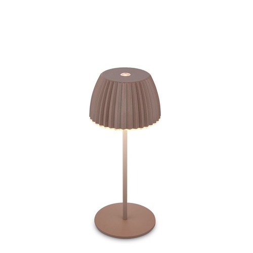 Stolní lampy dekorační - BRILO 7552010 Nabíjecí stolní lampa Riffle Mini - 20 cm, 1,5W, 150lm, LED, stmívatelné, dotykový vypínač, hnědé - BRILO - foto 1