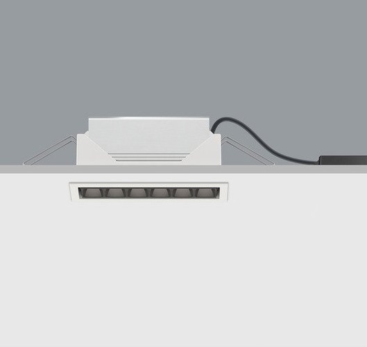 Hranatá - ERCO 1086649000 Vestavné svítidlo COMPAR LED DALI 12W 952lm 3000K oval wide flood bílé, vnitřek černý - ERCO - foto 1