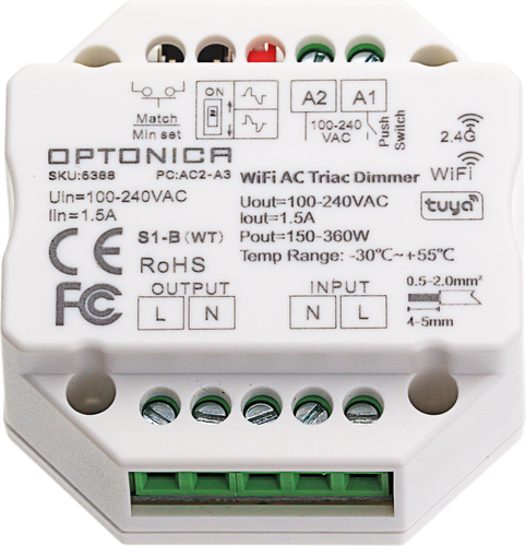 Stmívače a přepínače Optonica - WiFi & RF AC Triac Stmívač - foto 1