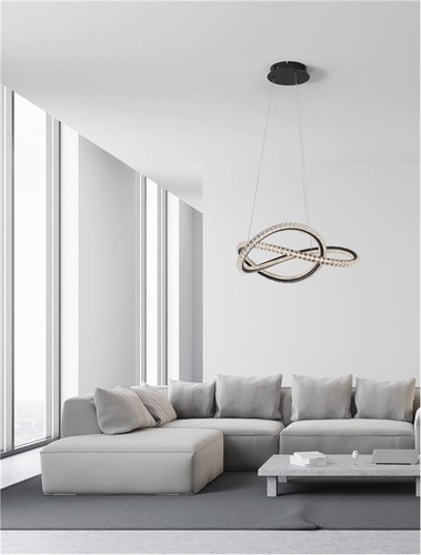 Kruhová - NV 9748160 Závěsné svítidlo GINEVRA černý hliník a akryl LED 56W 230V 3000K IP20 stmívatelné - NOVA LUCE - foto 1