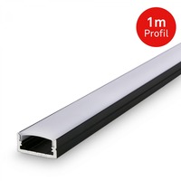 Al profily k přisazení - BRI 2149015 Pimp Your Stripe hliníkový profil  1m, vč. difuzoru, samolepící, černá - BRILONER