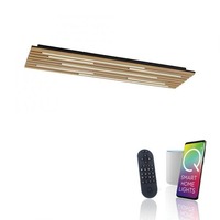 Hranatá - PN 6422-79 LED nástěnné a stropní svítidlo Q-AKUSTIK dřevo, přírodní Smarthome ZigBee 2700-5000K - PAUL NEUHAUS