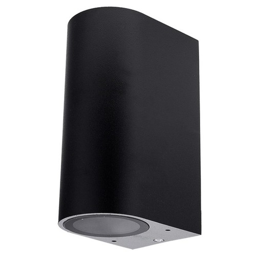 LED nástěnné svítidla - SVÍTILNA HLINÍKOVÁ ČERNÁ TELO 2xGU10 PONOŽKA - foto 1