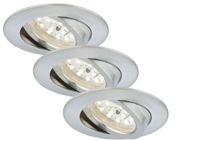 Kruhová - BRI 7209-039 3ks sada LED vestavné svítidlo, pr. 8,2 cm, 5 W, hliník - BRILONER