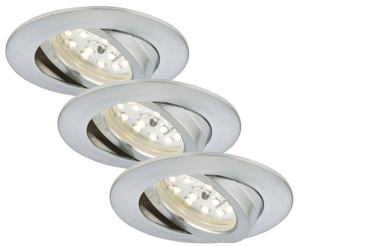 Kruhová - BRI 7209-039 3ks sada LED vestavné svítidlo, pr. 8,2 cm, 5 W, hliník - BRILONER - foto 1