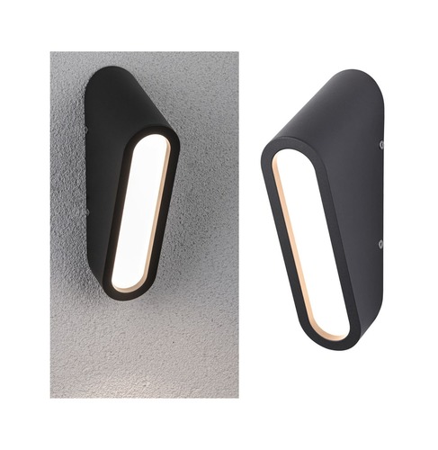 Nástěnná - P 94733 LED venkovní nástěnné svítidlo Cliff IP44 64x116mm 3000K 9,5W 230V antracit hliník - PAULMANN - foto 1