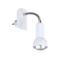 S ramenem - BRI 2739-016P Flexibilní svítidlo do zásuvky 22 cm 1x E14 25W bílé - BRILONER