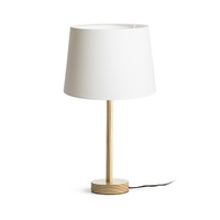 Stolní lampy dekorační - RED R14035 MAUI/AMBITUS 30 stolní Polycotton bílá/dřevo 230V E27 11W - RED - DESIGN RENDL