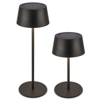 Stolní lampy dekorační - BRILO 7572015 Awia stolní lampička - 2W, 160lm, nabíjecí, LED, stmívatelné, dotykový vypínač, CCT, černá - BRILO