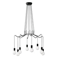 Dekorativní - FAN I-HABITAT-S8 NER Závěsné svítidlo Habitat, černé, 8 x E27, 85 x 120 cm - FANEUROPE