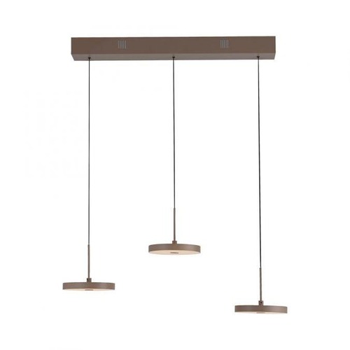 Vícečetná - LD 13141-39 LED závěsné svítidlo PLATA, písková barva, 3-ramenné, stmívatelné, Comfort Lift, krokově stmívatelné, 3000K - JUST LIGHT - foto 1