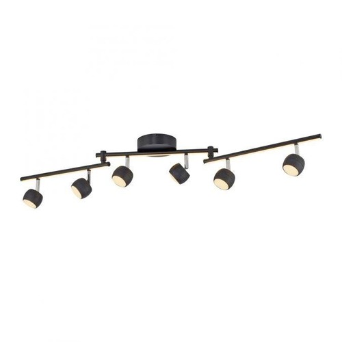 Bodová - LD 11403-18 LED stropní svítidlo černé JARIK 6-ramenné, řízení vypínačem, nastavitelné, 3000K - JUST LIGHT - foto 1