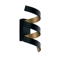 Dekorativní - FAN LED-HELIX-AP3C NER Nástěnné svítidlo LED HELIX černá/zlatá, 9 W, 720 lm, 3000 K, 10 x 13,5 x 26 cm - FANEUROPE