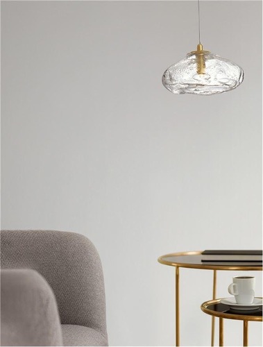 Dekorativní - NV 9006046 Závěsné svítidlo KING mosazný zlatý kov foukané čiré sklo G9 1x5W 230V IP20 bez žárovky - NOVA LUCE - foto 1
