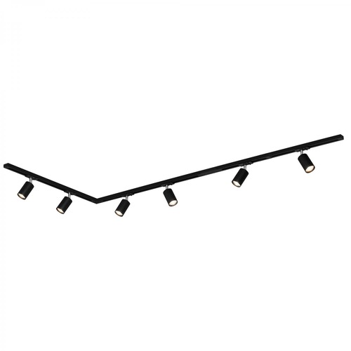 Lištové Briloner 230V - BRILO 8010065 Lištový systém sada 225 cm do L - 3x 230V lišta 1-fázová, 6x spot GU10, černá - BRILO - foto 1