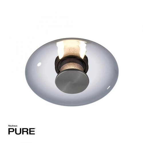 Kruhová - PN 6082-15 LED nástěnné a stropní svítidlo PURE Vitrum sklo stmívatelné 2700K platina / kouřová - PAUL NEUHAUS - foto 1