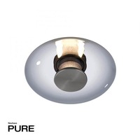 Kruhová - PN 6082-15 LED nástěnné a stropní svítidlo PURE Vitrum sklo stmívatelné 2700K platina / kouřová - PAUL NEUHAUS