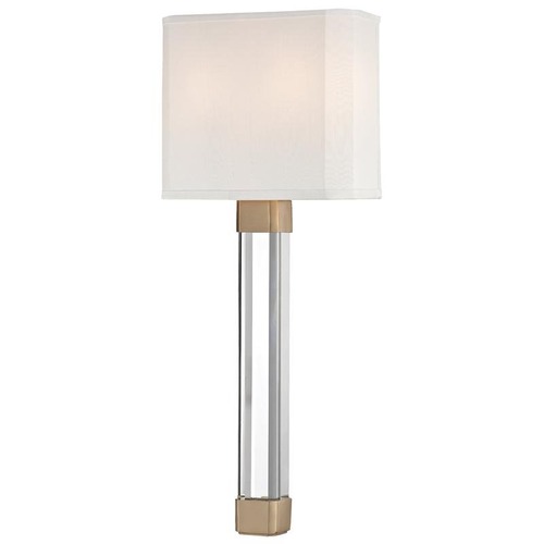 Dekorativní - HVLG 1461-AGB-CE Nástěnné svítidlo LARISSA ocel/hedvábí staromosaz/bílá E14 2x40W - HUDSON VALLEY - foto 1