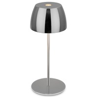 Stolní lampy dekorační - BRILO 7503018 LED nabíjecí stolní lampička Serina Mini, bezdrátová, 20cm, IP44, 2,5W, stmívatelné, dotykový vypínač, chrom - BRILO