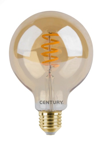 E27 - CEN INVDG95-042727 Žárovka LED TWIST FILAMENT GLOBE 95mm EPOCA DECO VINTAGE 4W E27 2700K 320Lm 360d 95x140mm IP20 - CENTURY - foto 1