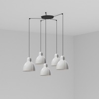 Kónická - FARO 64255-124-5L VENICE 200 závěsné svítidlo 5x žárovka, bílá - FARO