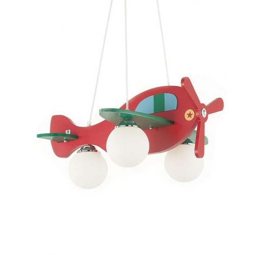 Dekorativní - ILUX 136318 Dětský závěsný lustr Ideal LUx Avion-1 SP3 rosso 136318 červený   - IDEALLUX - foto 1