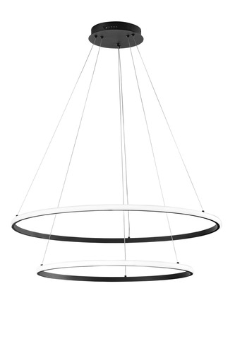 Kruhová - FAN LED-AXIS-S8060-NER Závěsné LED svítidlo Axis černá, 70 W, 6850 lm, CCT, 80/60 x 150 cm - FANEUROPE - foto 1