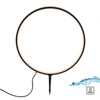 Zápichy - LD 19511-18 ZIRKULU LED venkovní svítidlo se zápichem průměr 50cm černá IP65 s časovačem do zahrady 3000K - JUST LIGHT