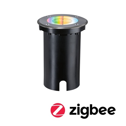 Zapuštěná - P 94845 LED zemní svítidlo Smart Home Zigbee 3.0 Floor IP67 kruhové 110mm RGBW+ 4,9W 230V kov kartáčovaný hliník - PAULMANN - foto 1