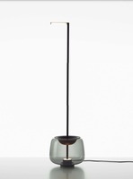 Stojací lampy - BRO PC01297_003 Stojací lampa DOUBLE FLOOR hnědá kouřová lesklá / černý matovaný komaxit se strukturou / textilní černý kabel - BROKIS