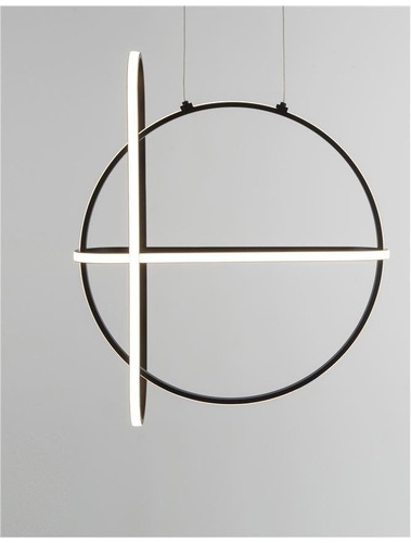 Kruhová - NV 9114861 Závěsné svítidlo ARTE matný černý hliník a akryl LED 48.6W 230V 3000K IP20 stmívatelné - NOVA LUCE - foto 1