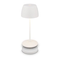 Stolní lampy dekorační - BRILO 7504016 Serina Mini LED stolní lampička bezdrátová IP44, stmívatelné, s nabíjecí základnou, bílé - BRILO