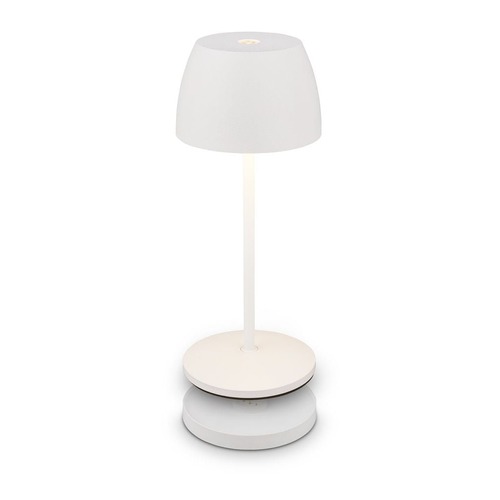 Stolní lampy dekorační - BRILO 7504016 Serina Mini LED stolní lampička bezdrátová IP44, stmívatelné, s nabíjecí základnou, bílé - BRILO - foto 1