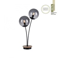 Stolní lampy dekorační - LD 11390-79 GREEN WIDO LED stolní lampa dřevo kouřová barva šňůrový vypínač IP20 do interiéru - LEUCHTEN DIREKT / JUST LIGHT