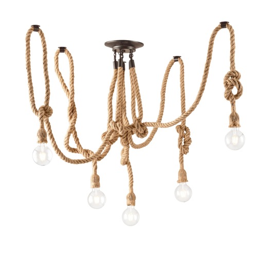 Dekorativní - FAN I-ROPE-PL5 Závěsné svítidlo Rope černá, 5xE27 5 x 2 x 250 cm - FANEUROPE - foto 1