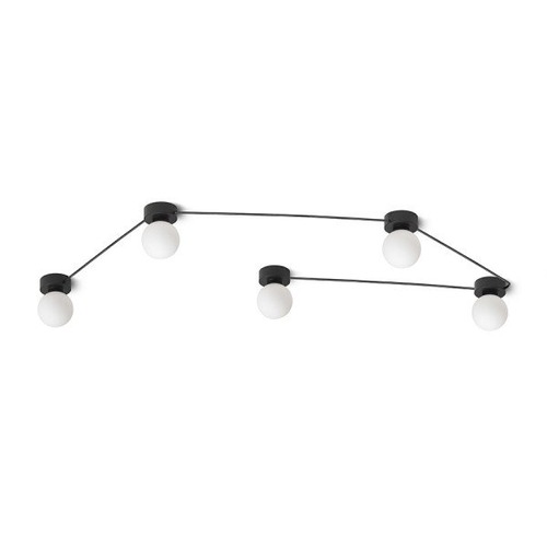 Bodová - RED R14387 VELA V stropní černá opálové sklo 230V G9 5x6W - RED - DESIGN RENDL - foto 1