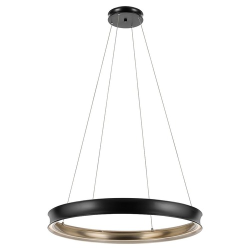 Kruhová - ELS KL-LAROUSSE-LED-L-BKB Závěsné svítidlo Larousse LED 110W 3000K 1800lm černá / bronz 100cm - Elstead - foto 1