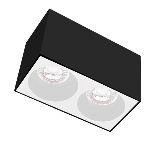 Downlight - CEN ESQNB160-2GU10 ESSENZA přisazené svítidlo SQ pro 2 GU10 černá/bílá - CENTURY - foto 1