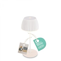Stolní lampy dekorační - BRILO 7552016 Nabíjecí stolní lampa Riffle Mini - 20 cm, 1,5W, 150lm, bezdrátová, LED, stmívatelné, dotykový vypínač, bílé - BRILO