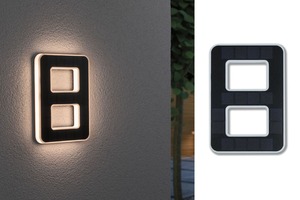 Nástěnná - P 79849 Venkovní solární domovní číslo 8 IP44 3.000K 0,2W nabíjecí baterie výměnná - PAULMANN