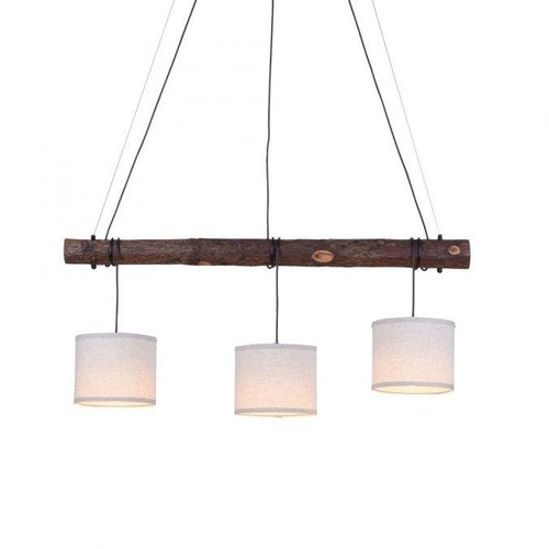 Vícečetná - LD 11238-79 BARK LED závěsné svítidlo, 3-ramenné, dřevo, 3xE27, látkové stínidlo - LEUCHTEN DIREKT / JUST LIGHT - foto 1