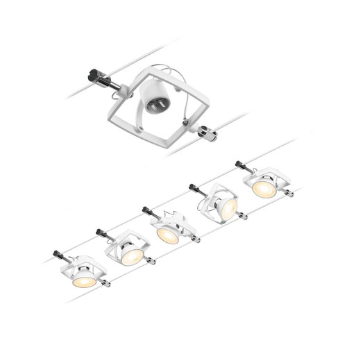 Sady - P 94432 Lankový systém Mac II matná bílá 5 spotů bez zdroje světla max. 5x10W GU5,3 DC 60VA - PAULMANN - foto 1