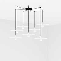 Dekorativní - FARO 68146-7L PLAT závěsné svítidlo, bílá, 7L - FARO