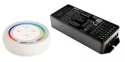 Ovladače pro vícebarevné LED pásky, RGB, RGBW - IMPR 843502 Deko-Light RF-smart startovací sada RGB/W/CCT 12-48V 20A vč. dálk.ovládání RF / Zigbee 3.0 / Intelli-Push