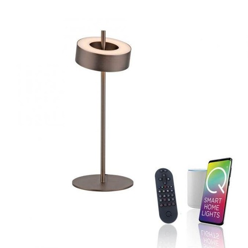 Stolní lampy dekorační - PN 4324-34 LED stolní lampa Q-ROTATE tmavá hnědá Smarthome ZigBee 2700-5000K - PAUL NEUHAUS - foto 1