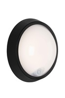 Nástěnná - BRILO 3352-015 LED venkovní svítidlo s čidlem, pr. 17 cm, 12 W, černá - BRILO