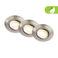 Kruhová - BRI 7587032 Klira 3ks sada LED vestavné bodové svítidlo 230V, stmívatelné, nastavitelné, matný nikl - BRILONER