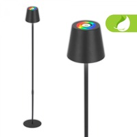 Stojací lampy - BRILO 1507015 BRILONER Coloris RGBW LED stojanová bezdrátová lampa, stmívatelná, dotykový vypínač, antracit 1507015