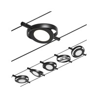 Sady - P 94418 LED lankový systém RoaMac základní sada 5x4,5W 3000K 230/12V černá mat/chrom - PAULMANN
